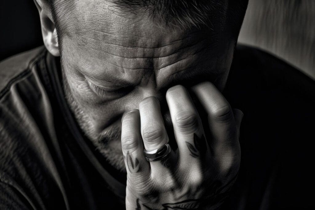 Person experiencing the long-term effects of cocaine abuse