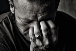 Person experiencing the long-term effects of cocaine abuse